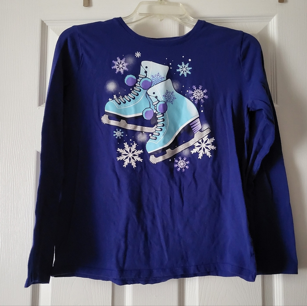 Purple Ice Skating Long Sleeve Tee